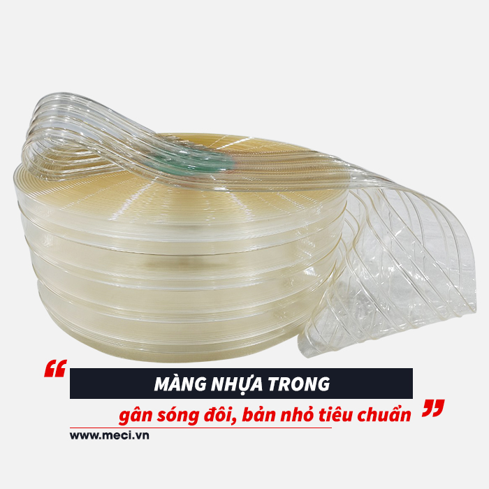 Cuộn nhựa trong tiêu chuẩn có gân sóng đôi