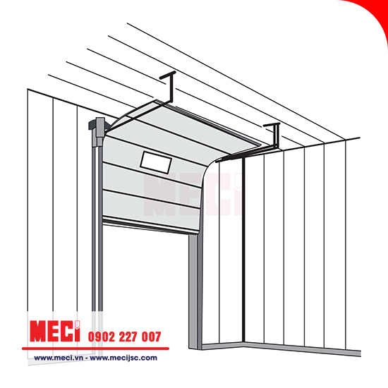Cửa trượt trần trượt cao, ốp trần