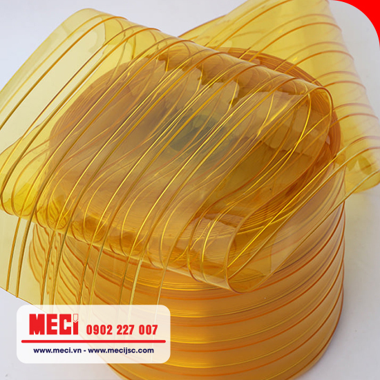 Cuộn nhựa pvc vàng gân sóng đôi