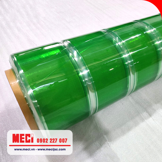 Cuộn màng nhựa xếp gấp màu xanh ngọc