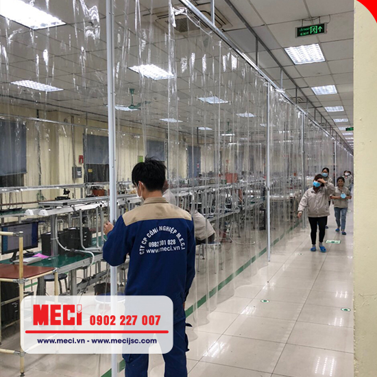 Rèm ngăn phân vùng trong nhà xưởng