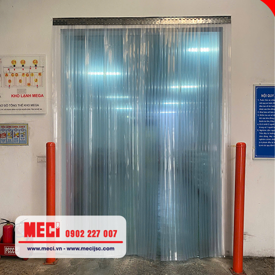 Rèm nhựa pvc có gân sóng đôi ngăn cửa kho lạnh