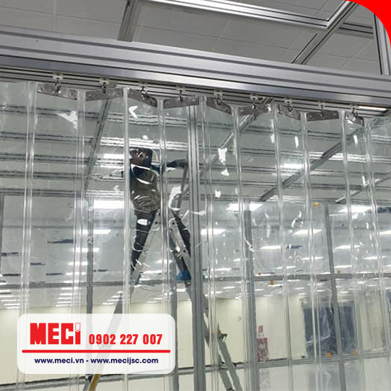 Rèm nhựa xếp gấp chống tĩnh điện
