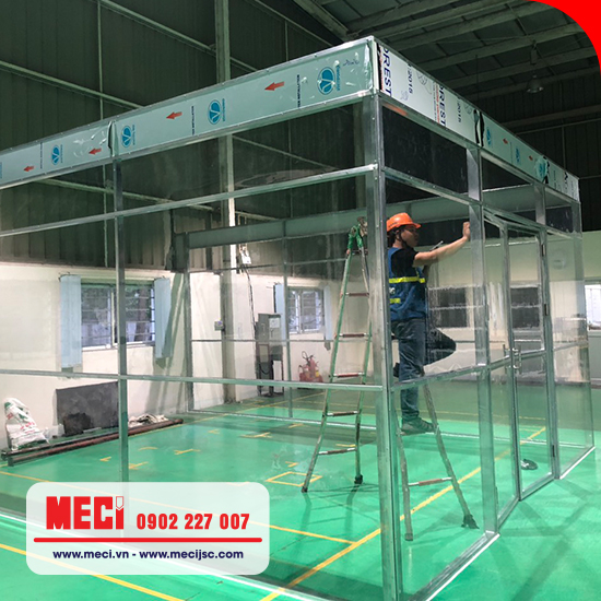 MECI thi công vách ngăn nhựa pvc